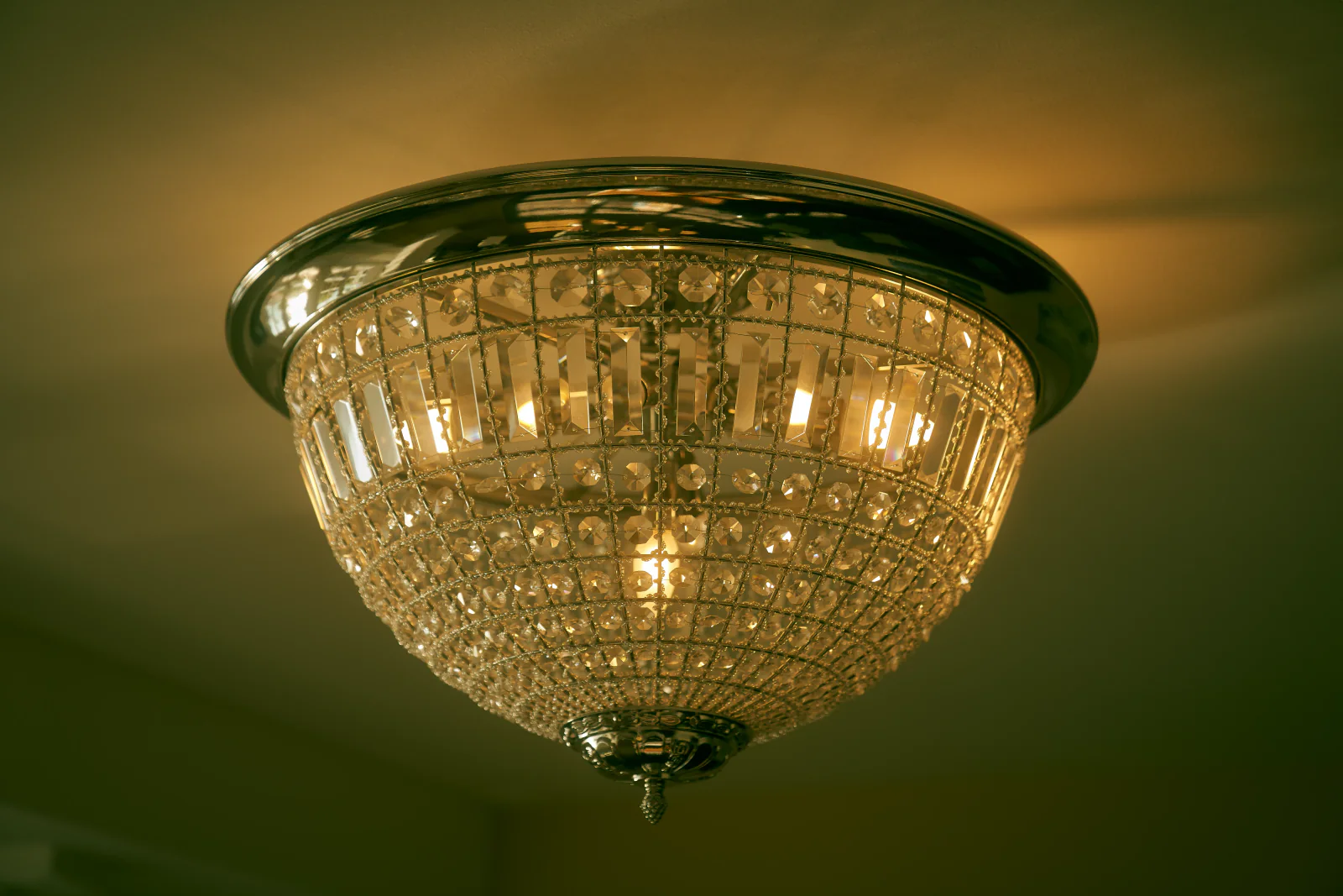 A crystal ceiling light