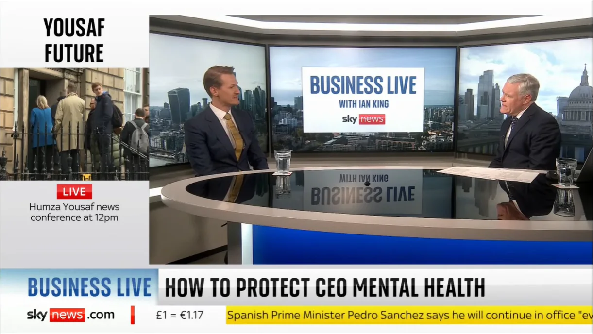 Sky News Interview with Paracelsus Recovery CEO Jan Gerber about: “How to Protect CEO Mental Health”